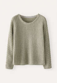 Rib-stitch sweater, Soft sage, webstill