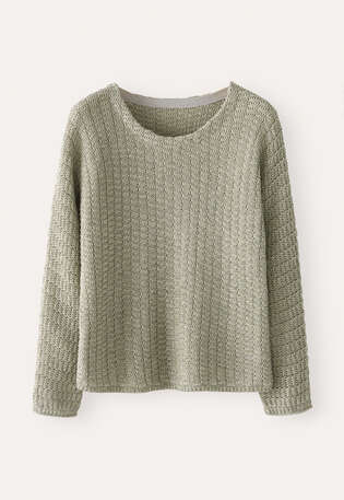 Rib-stitch sweater, Soft sage, webstill
