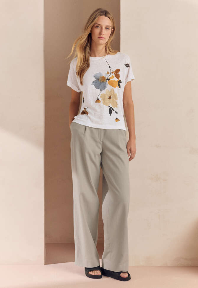 Printed jersey top, Tobacco white, completeTheLook