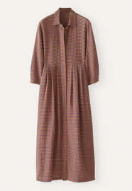 Gingham checked dress, Petrol orange, webstill