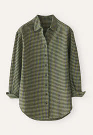 Gingham checked shirt, Olive blue, webstill