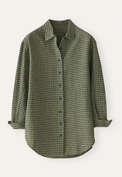 Gingham checked shirt, Olive blue, webstill