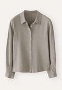 Curved-sleeve blouse, Taupe grey, webstill