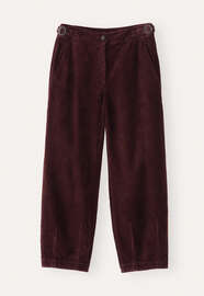 Cropped tapered-leg trousers, Damson, webstill