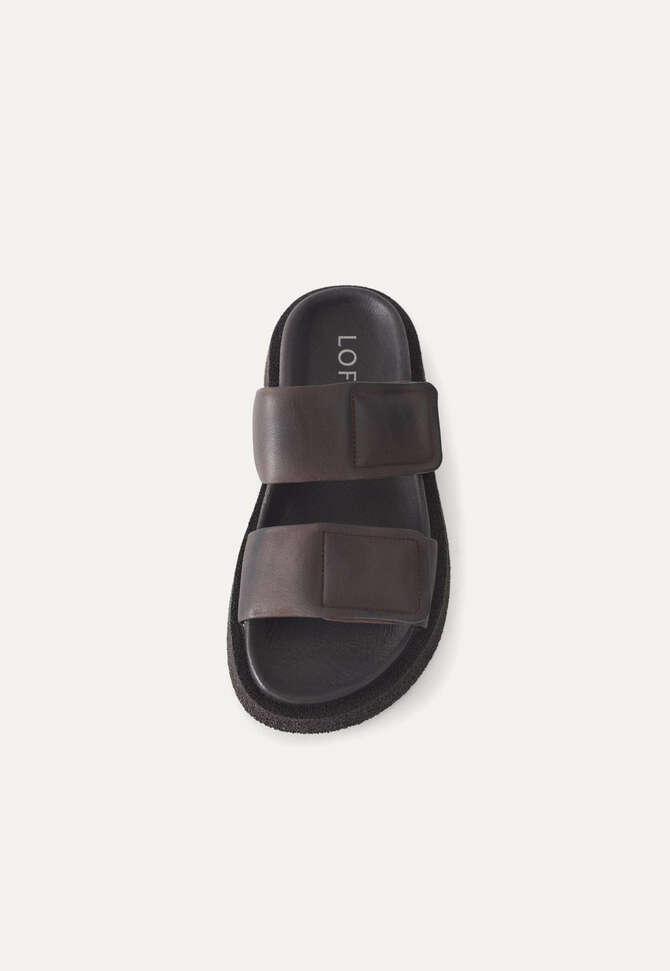 Chunky Velcro-strap sandals, Chocolate, completeTheLook