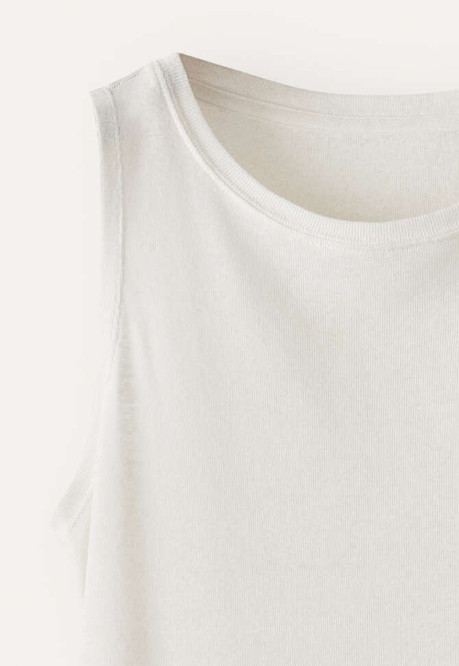 High-neck vest, Ecru, completeTheLook