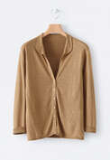 Collared cardigan, Soft ochre, webstill