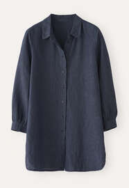 Deep side-split shirt, Midnight, webstill
