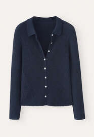 Ribbed cardigan, Blue black, webstill