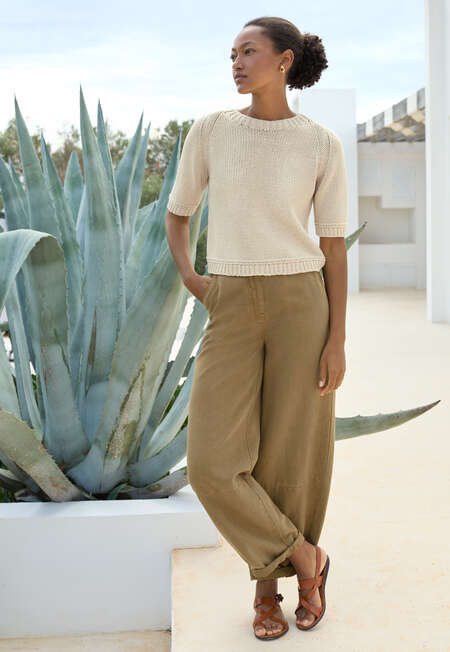 Short-sleeve sweater, Natural, completeTheLook