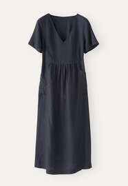 Short-sleeve v-neck dress, Ink, webstill