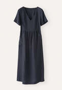 Short-sleeve v-neck dress, Ink, webstill