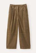 Barrel-leg trousers, Taupe brown, webstill