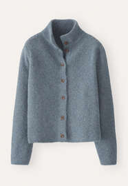 Basket-stitch cardigan, Frosted petrol, webstill