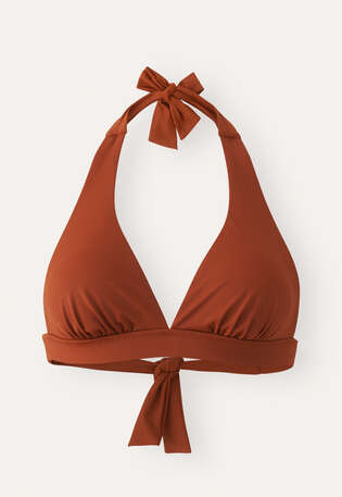 Halter-neck bikini top, Burnt sienna, webstill