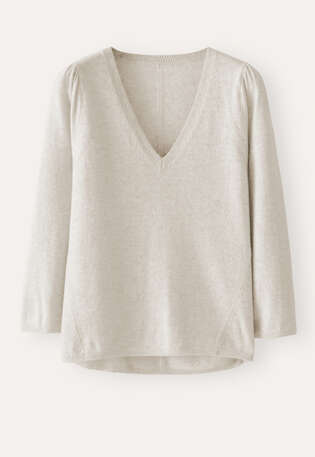 V-neck sweater, Grey pearl, webstill