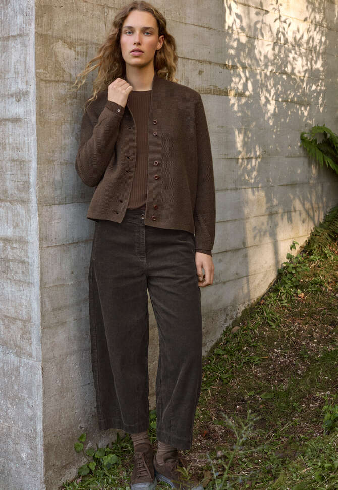 Button-front cardigan, Dark brown, completeTheLook