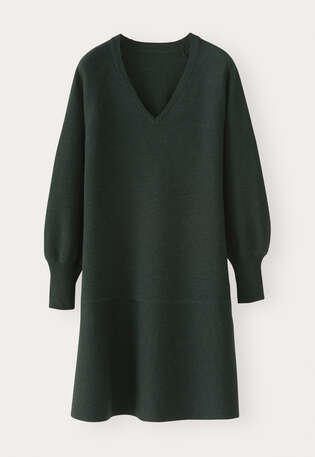 Peplum-detail dress, Dark forest, webstill