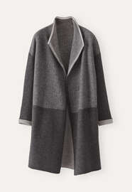 Funnel-neck coat, Grey fawn, webstill