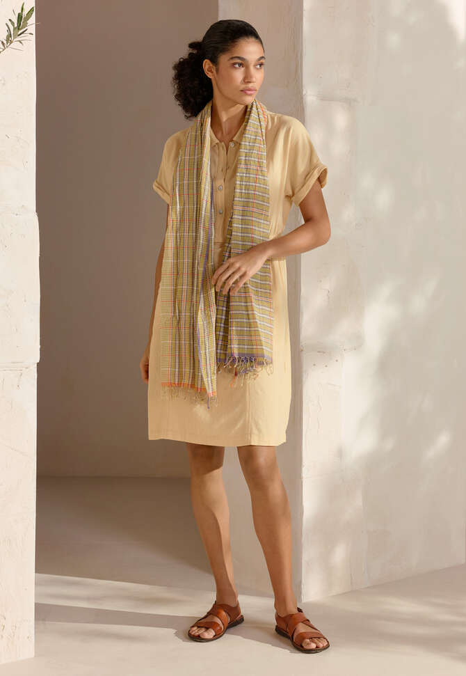 Collared short dress, Yellow sand, completeTheLook