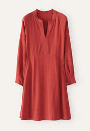 Panelled dress, Burnt red, webstill