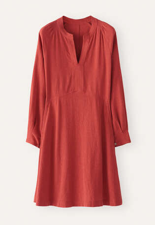 Panelled dress, Burnt red, webstill