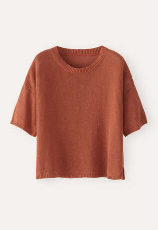Short-sleeve sweater, Chilli orange, webstill