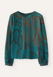 Printed top, Teal, webstill