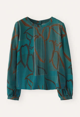 Printed top, Teal, webstill