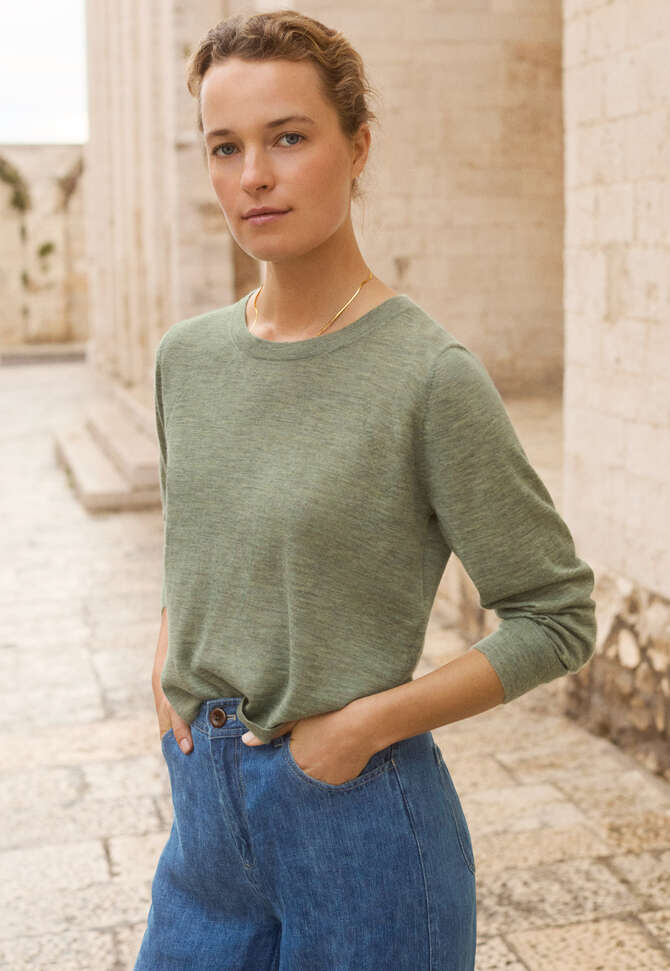 Crew-neck sweater, Soft forest, completeTheLook