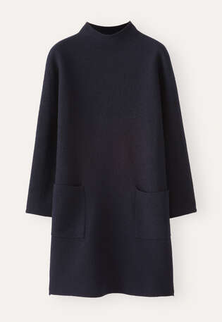 Patch-pocket dress, Blue black, webstill