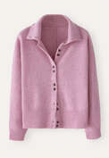 Funnel-neck cardigan, Pale raspberry, webstill