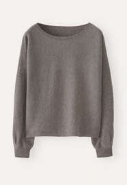 Dolman pleated-sleeve sweater, Dark haze, webstill