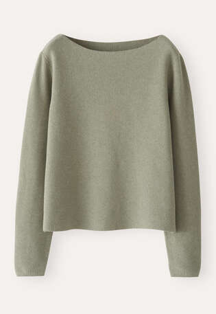 Boat-neck sweater, Sage, webstill