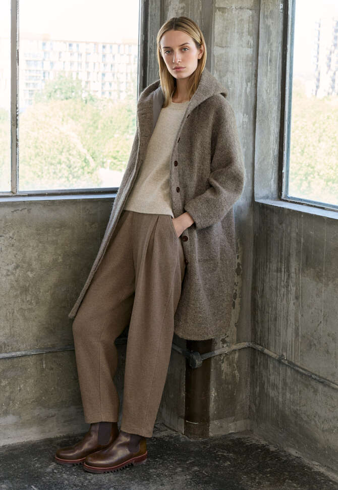Jersey trousers, Taupe brown, completeTheLook