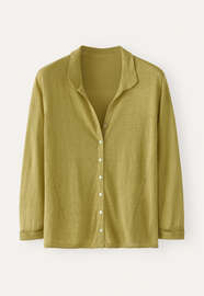 Collared cardigan, Green wheat, webstill