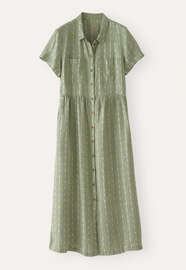 Long striped dress, Soft sage, webstill