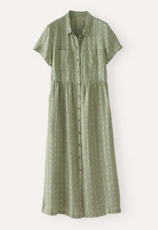 Long striped dress, Soft sage, webstill