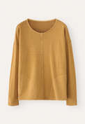 Pocket-detail jersey top, Mustard, webstill