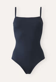 Square-neck swimsuit, Petrol blue, webstill