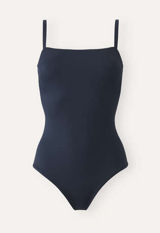Square-neck swimsuit, Petrol blue, webstill