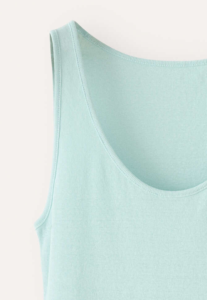 Ribbed vest, Mint aqua, completeTheLook