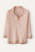 Striped knitted top, Blush white, webstill