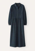 Checked dress, Petrol blue, webstill