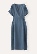 Tie-back dress, Petrol, webstill
