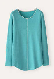 Striped top, Turquoise white, webstill