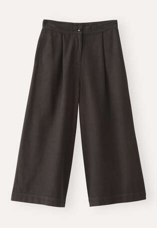 Cropped & wide trousers, Brown black, webstill