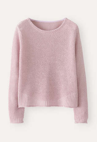 Moss-stitch sweater, Lilac rose, webstill