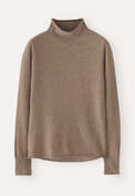 Slim funnel-neck sweater, Latte, webstill