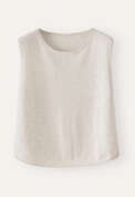 Knitted sleeveless sweater, Grey pearl, webstill